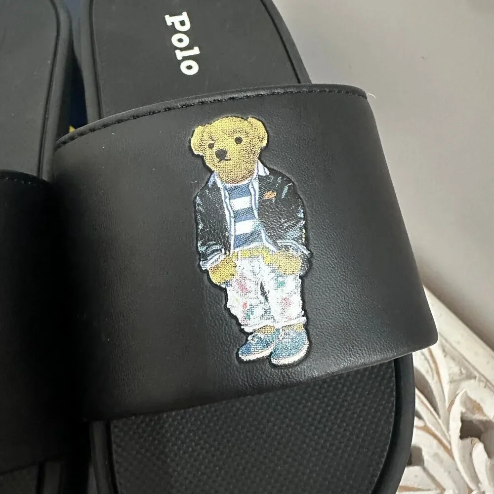 NWT Polo Ralph Lauren Cayson Bear slide sandals 1